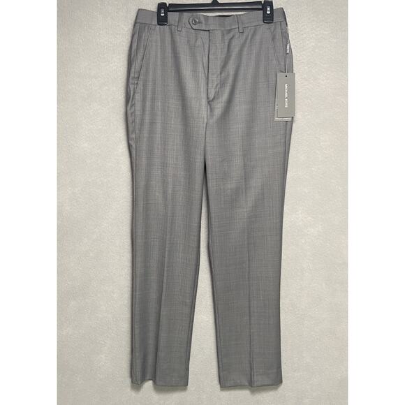 Michael Kors Men's 30x32 Modern Fit Dress Pant Wool Stretch Gray Sharkskin NEW - Picture 2 of 10